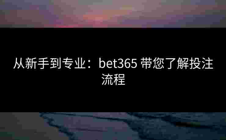 从新手到专业：bet365 带您了解投注流程
